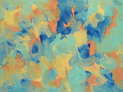 "Orange and Blue"    36" x 48"